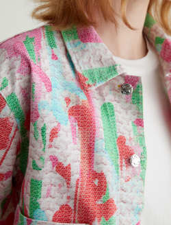 Genni Jacket Brush Playing Pink Art Project Cropped Utility Jacket WOMENS TOPS Photo 6