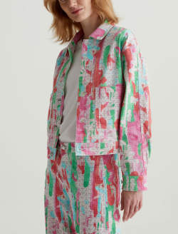 Genni Jacket Brush Playing Pink Art Project Cropped Utility Jacket WOMENS TOPS Photo 7