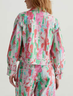 Genni Jacket Brush Playing Pink Art Project Cropped Utility Jacket WOMENS TOPS Photo 8
