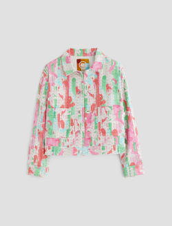 Genni Jacket Brush Playing Pink Art Project Cropped Utility Jacket WOMENS TOPS Photo 1