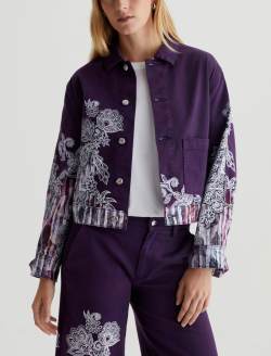 Genni Jacket Lady Koo Wine Art Project Cropped Utility Jacket WOMENS TOPS Photo 2