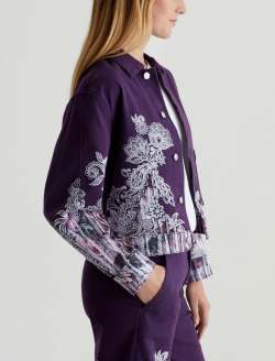 Genni Jacket Lady Koo Wine Art Project Cropped Utility Jacket WOMENS TOPS Photo 5