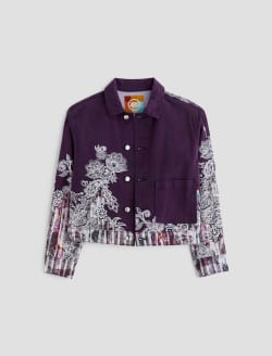 Genni Jacket Lady Koo Wine Art Project Cropped Utility Jacket WOMENS TOPS Photo 1