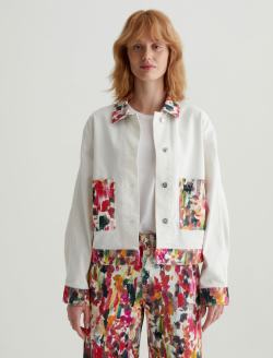 Genni Jacket Venus Red Multi/Venus Mix Red Art Project Cropped Utility Jacket WOMENS TOPS Photo 2