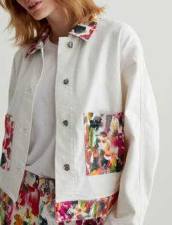 Genni Jacket Venus Red Multi/Venus Mix Red Art Project Cropped Utility Jacket WOMENS TOPS Photo 3