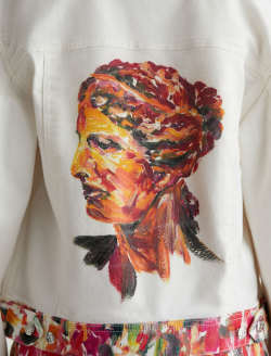 Genni Jacket Venus Red Multi/Venus Mix Red Art Project Cropped Utility Jacket WOMENS TOPS Photo 7