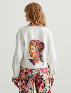 Genni Jacket Venus Red Multi/Venus Mix Red Art Project Cropped Utility Jacket WOMENS TOPS Photo 8