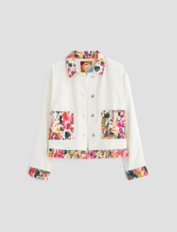 Genni Jacket Venus Red Multi/Venus Mix Red Art Project Cropped Utility Jacket WOMENS TOPS Photo 1