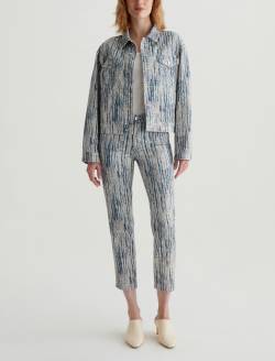 Ramie Jacket Stripe Fray Art Project Oversized Trucker Jacket WOMENS TOPS Photo 5