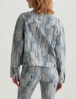 Ramie Jacket Stripe Fray Art Project Oversized Trucker Jacket WOMENS TOPS Photo 8