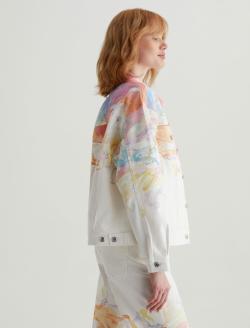 Haylee Jacket Color Wave Orange Art Project Oversized Trucker Jacket WOMENS TOPS Photo 4