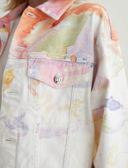 Haylee Jacket Color Wave Orange Art Project Oversized Trucker Jacket WOMENS TOPS Photo 6
