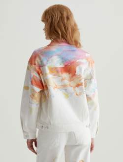 Haylee Jacket Color Wave Orange Art Project Oversized Trucker Jacket WOMENS TOPS Photo 8