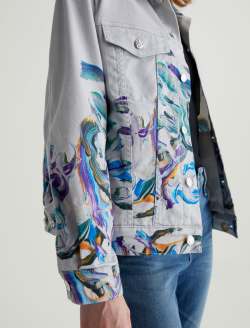 Haylee Jacket Replay Engineer Art Project Oversized Trucker Jacket WOMENS TOPS Photo 3