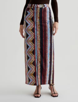 Rani Skirt Chevron Red Art Project Maxi Skirt WOMENS BOTTOMS Photo 3