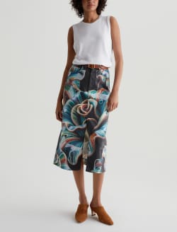 Ava Skirt Porcelain Rose Art Project High-Rise Midi Skirt WOMENS BOTTOMS Photo 1