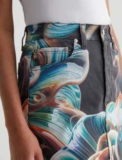 Ava Skirt Porcelain Rose Art Project High-Rise Midi Skirt WOMENS BOTTOMS Photo 3