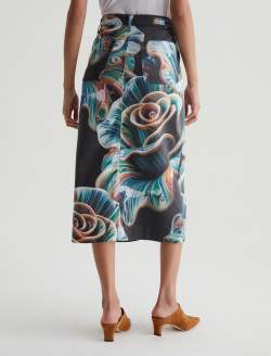 Ava Skirt Porcelain Rose Art Project High-Rise Midi Skirt WOMENS BOTTOMS Photo 7