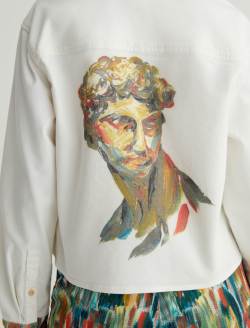 Aubrey Shirt Julien Green Multi/Julien Mix Art Project Relaxed Fit Button Up Crop WOMENS TOPS Photo 7