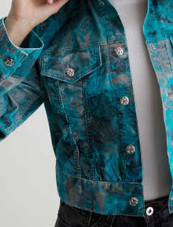 Isa Jacket Ice On Lake Art Project Cropped Trucker Jacket WOMENS TOPS Photo 3