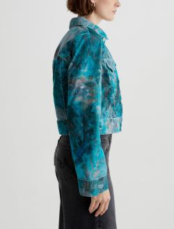 Isa Jacket Ice On Lake Art Project Cropped Trucker Jacket WOMENS TOPS Photo 4