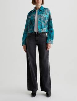 Isa Jacket Ice On Lake Art Project Cropped Trucker Jacket WOMENS TOPS Photo 5