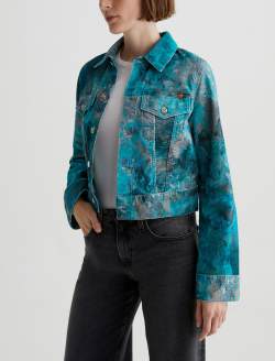 Isa Jacket Ice On Lake Art Project Cropped Trucker Jacket WOMENS TOPS Photo 7