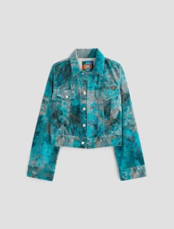 Isa Jacket Ice On Lake Art Project Cropped Trucker Jacket WOMENS TOPS Photo 1