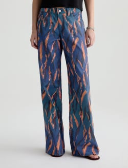 Adria Pant Painting Tiger Navy Low-Rise Wide Leg WOMENS BOTTOMS Photo 3