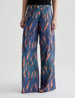 Adria Pant Painting Tiger Navy Low-Rise Wide Leg WOMENS BOTTOMS Photo 6