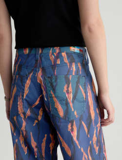 Adria Pant Painting Tiger Navy Low-Rise Wide Leg WOMENS BOTTOMS Photo 7