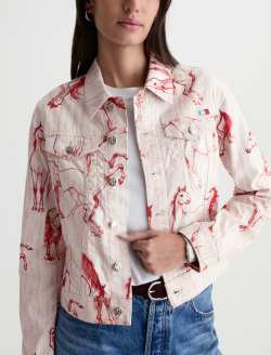 Robyn Jacket Red Horse Slim Trucker WOMENS TOPS Photo 3