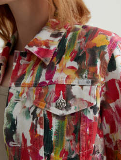 Robyn Jacket Venus Mix Red Multi Slim Trucker WOMENS TOPS Photo 6