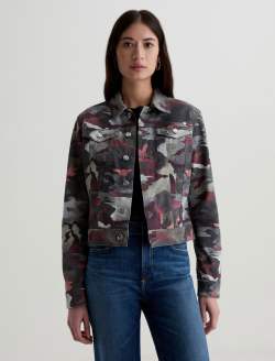 Robyn Jacket Wax Camo Pink Slim Trucker WOMENS TOPS Photo 2
