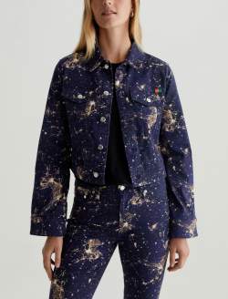 Isa Jacket Cosmic Ray Golden Topaz Art Project Cropped Trucker Jacket WOMENS TOPS Photo 2