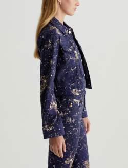 Isa Jacket Cosmic Ray Golden Topaz Art Project Cropped Trucker Jacket WOMENS TOPS Photo 5