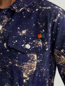 Isa Jacket Cosmic Ray Golden Topaz Art Project Cropped Trucker Jacket WOMENS TOPS Photo 6