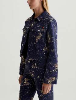 Isa Jacket Cosmic Ray Golden Topaz Art Project Cropped Trucker Jacket WOMENS TOPS Photo 7
