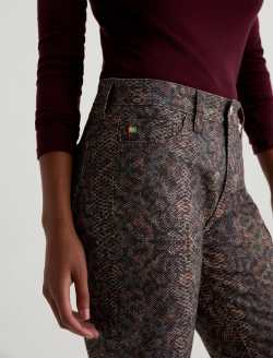 Mari SUD Pant Tribal Snake Skin Sueded Mid-Rise Slim Straight WOMENS BOTTOMS Photo 4