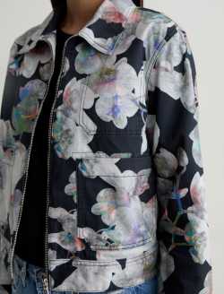 Jo Jacket SUD Flowers Sketch Art Project Utility Jacket WOMENS TOPS Photo 6