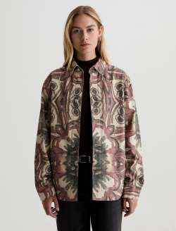 Vita SUD Shirt Jacket Tribal Square Sueded Relaxed Shirt Jacket WOMENS TOPS Photo 2