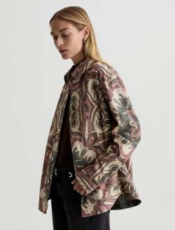 Vita SUD Shirt Jacket Tribal Square Sueded Relaxed Shirt Jacket WOMENS TOPS Photo 7
