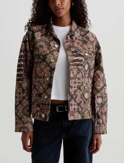 Haylee SUD Jacket Boho Patch Sueded Sateen Oversized Trucker WOMENS TOPS Photo 2