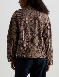 Haylee SUD Jacket Boho Patch Sueded Sateen Oversized Trucker WOMENS TOPS Photo 8