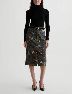 Tefi Skirt Country Farm Sueded Sateen High-Waisted Midi WOMENS BOTTOMS Photo 2