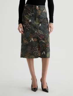 Tefi Skirt Country Farm Sueded Sateen High-Waisted Midi WOMENS BOTTOMS Photo 3