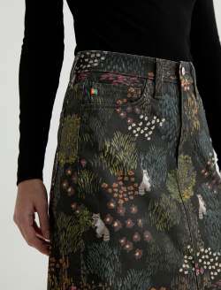 Tefi Skirt Country Farm Sueded Sateen High-Waisted Midi WOMENS BOTTOMS Photo 4