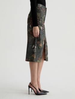 Tefi Skirt Country Farm Sueded Sateen High-Waisted Midi WOMENS BOTTOMS Photo 5