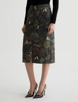 Tefi Skirt Country Farm Sueded Sateen High-Waisted Midi WOMENS BOTTOMS Photo 6