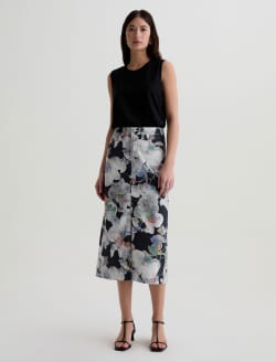 Ava Skirt SUD Flowers Sketch Art Project High-Rise Midi Skirt WOMENS BOTTOMS Photo 2
